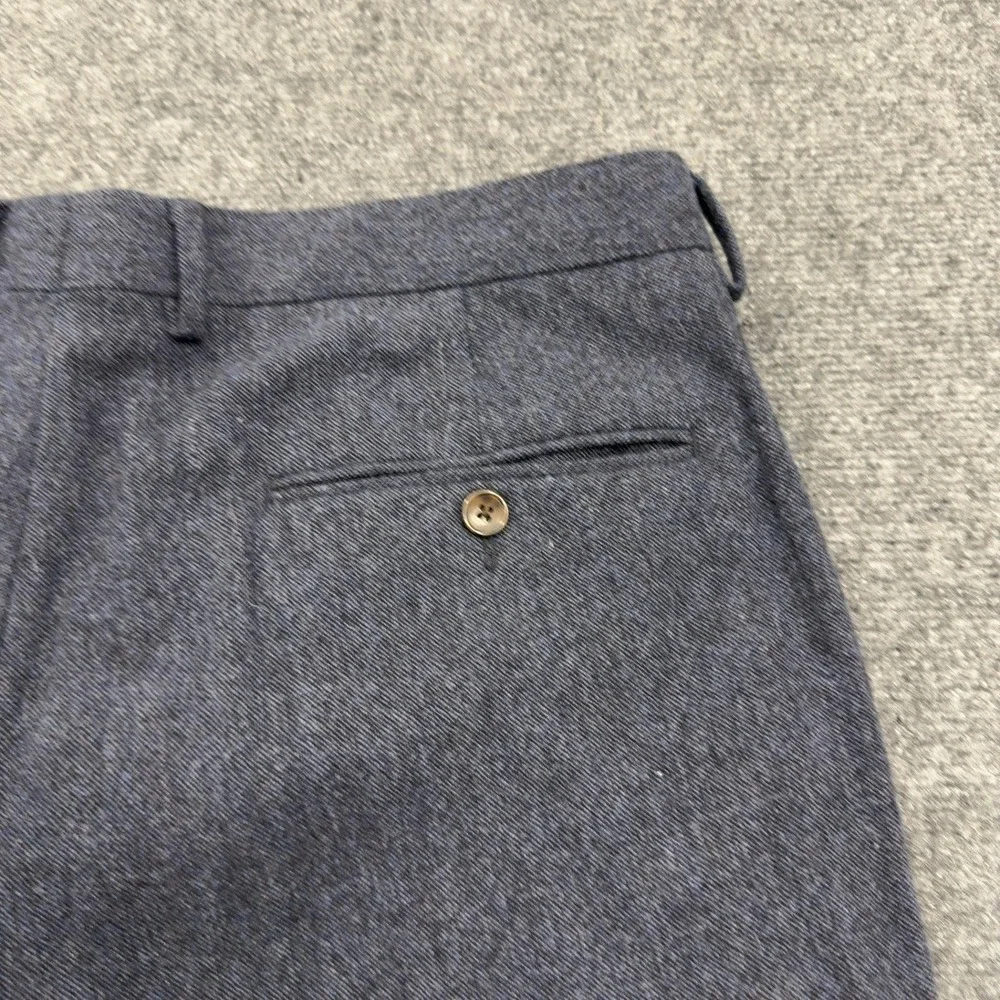 J Crew Thompson Dress Pants Mens 36x30 Blue Wool Blend Flat Front Professional